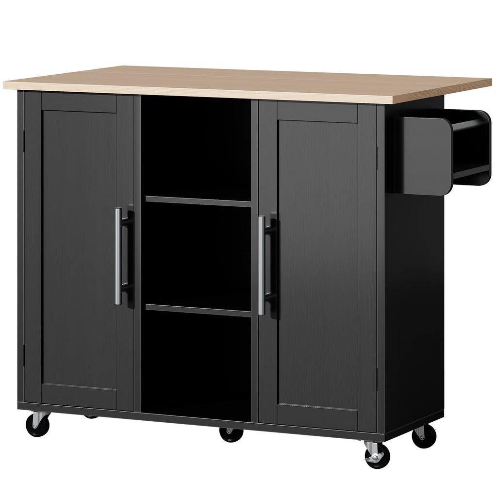 Kitchen Cart With Storage And Drop Leaf Tabletop, Rolling Island On Wheels For Extra Workspace — product image 3