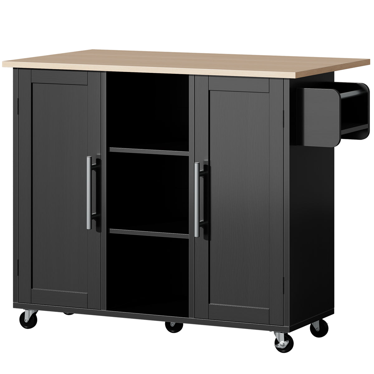 Kitchen Cart With Storage And Drop Leaf Tabletop, Rolling Island On Wheels For Extra Workspace — product image 3