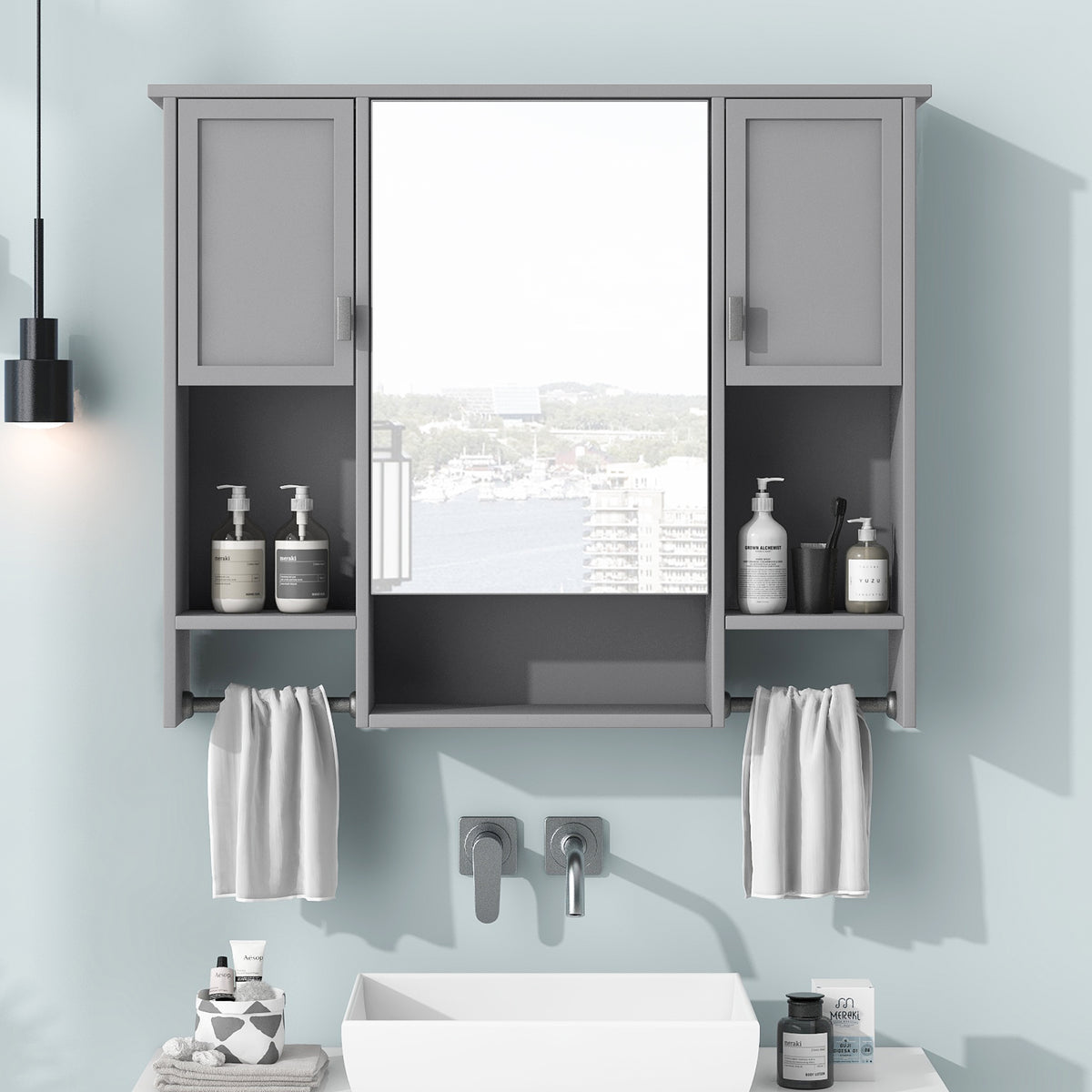 35'' X 28'' Modern Wall Mounted Bathroom Storage Cabinet — product image 2