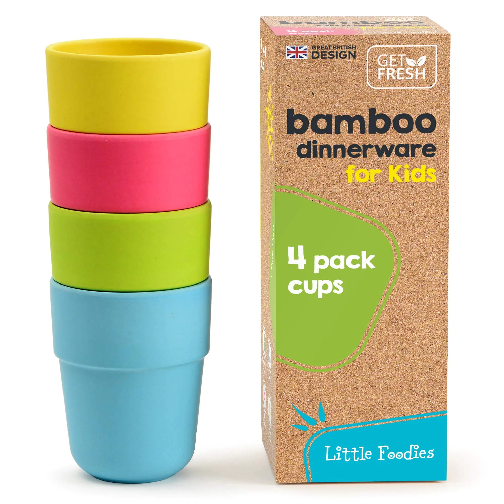 Eco-Friendly Bamboo Kids Cups 4-Pack