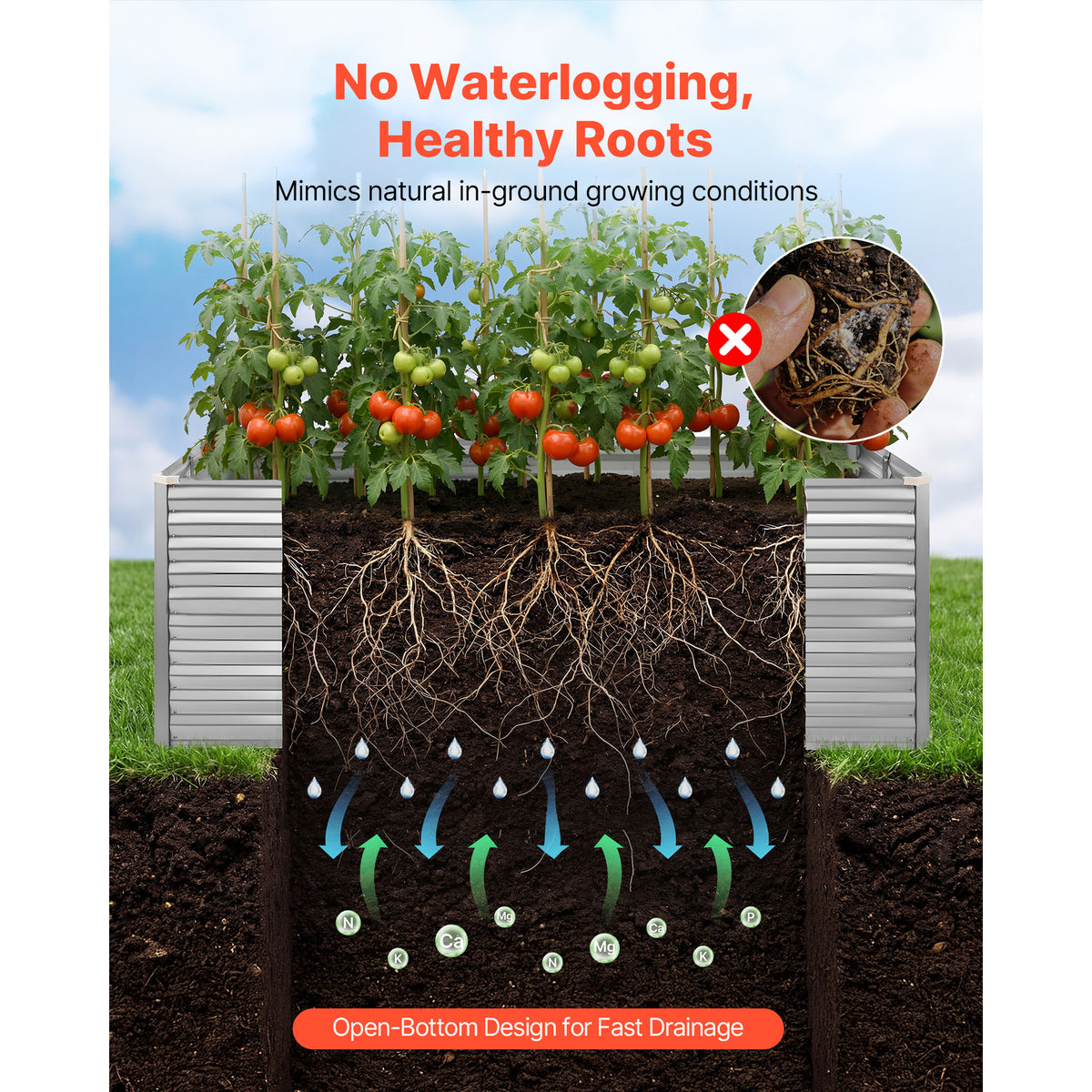 Galvanized Raised Garden Bed, 8 X 4 X 3 Ft, Rectangular Metal Planter Box Kit Outdoor, Bottomless Elevated Planting Box With Gloves, Rustproof Alu-Zinc, For Growing Flowers Vegetables, Silver — product image 2
