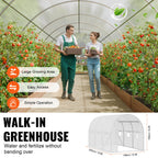 Walk-in Tunnel Greenhouse 9.58x6.43x6.23ft Galvanized Frame Pe Cover White — product image 2