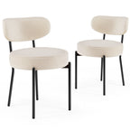 White Cushion Black Steel Frame Comfortable Dining Room Chair — product image 1