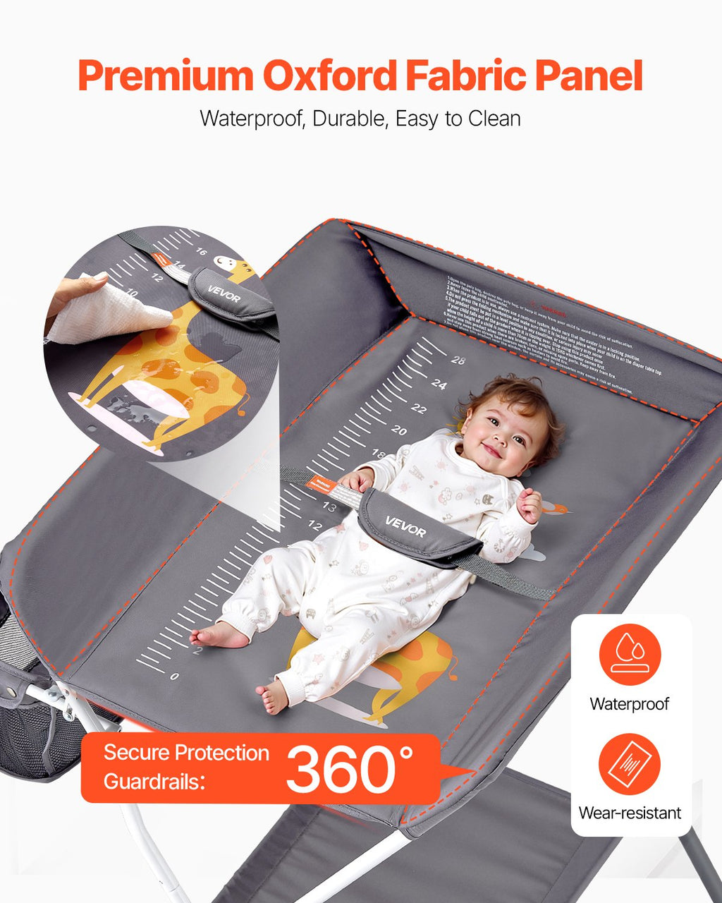 Baby Changing Table — Foldable Diaper Change Station with Side Basket — product image 2
