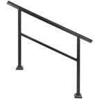 VEVOR Handrail Outdoor Stairs 47.6 X 35.2 Inch Outdoor Handrail Outdoor Stair Railing Adjustable From 0 To 30 Degrees Handrail For Stairs Outdoor Aluminum Black Stair Railing Fit 3-4 Steps — product image 2