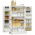 Freestanding Kitchen Pantry Cabinet, Kitchen Sideboard Cabinet with 12 Door Shelves, Double Doors, 5-tier Shelving, Paper White — product image 1