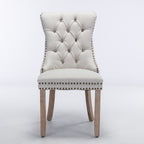 Beige Flax Dining Chair Set of 2 with Wood Legs — product image 4