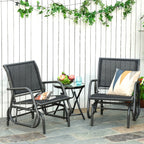 2-Piece Outdoor Glider Swing — Rocking Chair Set with Breathable Mesh Fabric — product image 2