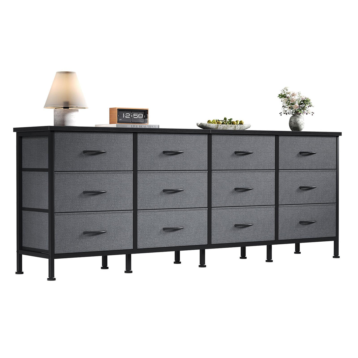 The TV Cabinet Has Storage Function. The Dressing Table Has 12 Drawers. The Media Control Table With Metal Frame And Adjustable Feet. — product image 2