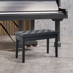 Piano Bench — Duet Piano Chair with Faux Leather Padded Cushion and Wooden Frame — product image 2