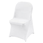 VEVOR White Stretch Spandex Chair Covers - 12 PCS, Folding Kitchen Chairs Cover, Universal Washable Slipcovers Protector, Removable Chair Seat Covers, For Wedding Party Dining Room Banquet Event — product image 1
