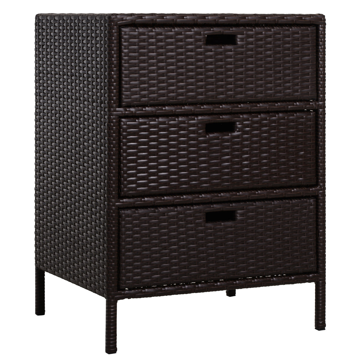 Patio PE Rattan Storage Cabinet — Wicker Pool Cabinet Organizer — product image 1
