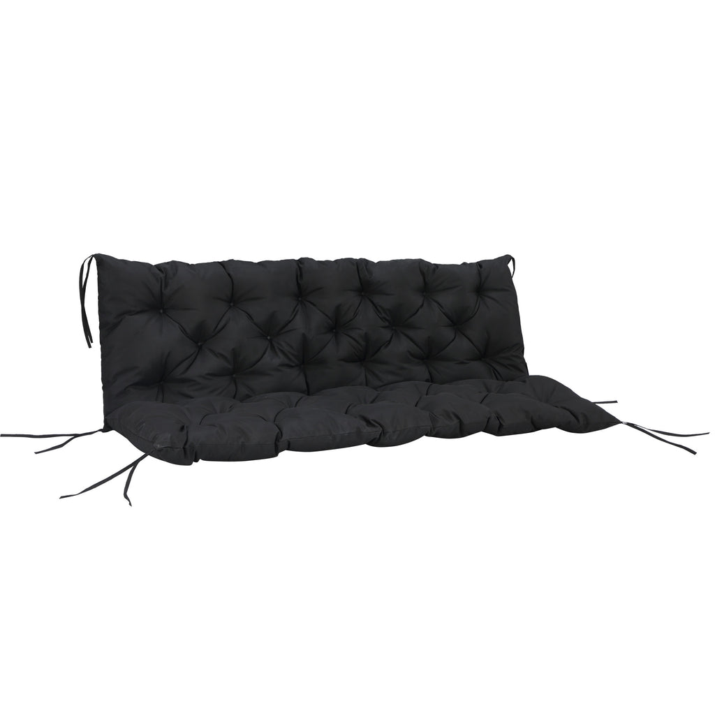 59" x 38" Tufted Bench Cushion for Outdoor Furniture, 3-Seater Replacement for Swing Chair, Patio Sofa/Couch, Black — product image 1