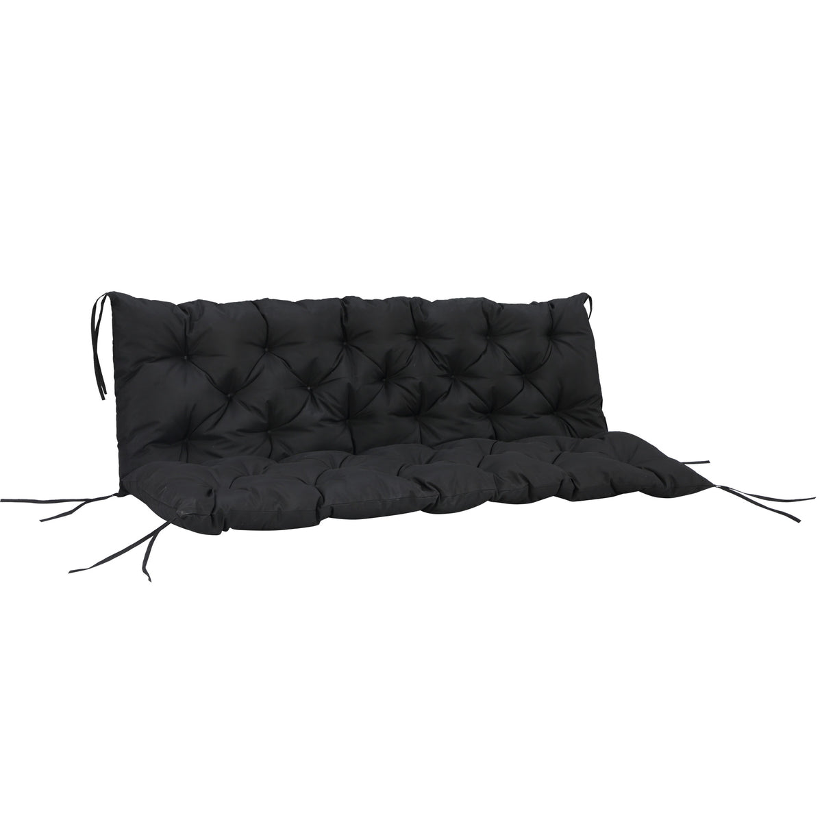 59" x 38" Tufted Bench Cushion for Outdoor Furniture, 3-Seater Replacement for Swing Chair, Patio Sofa/Couch, Black — product image 1