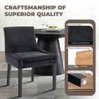 Upholstered Dining Chairs With Mid Back And Wood Legs, Set Of 2, Beige — product image 2
