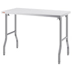 VEVOR Commercial Worktable Workstation 48 X 24 Inch Folding Commercial Prep Table, Heavy-duty Stainless Steel Folding Table With 661 Lbs Load, Kitchen Work Table, Silver Stainless Steel Kitchen Island — product image 1