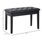 Piano Bench — Duet Piano Chair with Faux Leather Padded Cushion and Wooden Frame — product image 3