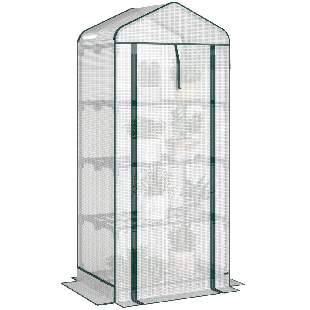 Mini Greenhouse with Screen Roof — White — product image 1