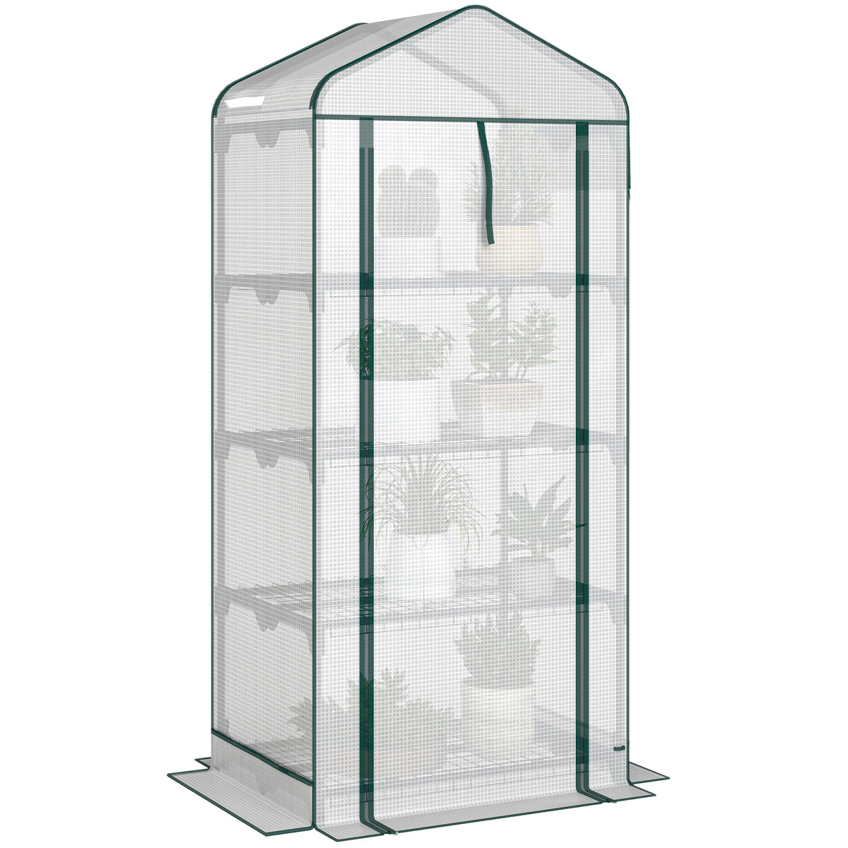 Mini Greenhouse with Screen Roof — White — product image 1