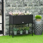 PE Rattan Wicker Raised Flower & Vegetable Planter — Rack Shelf Box — product image 3