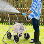 Hose Reel Cart, Hold Up To 300 Ft Of 5/8’’ Hose, Garden Water Hose Carts Mobile Tools With 4 Wheels, Heavy Duty Powder-coated Steel Outdoor Planting With Storage Basket, For Garden, Yard, Lawn — product image 1