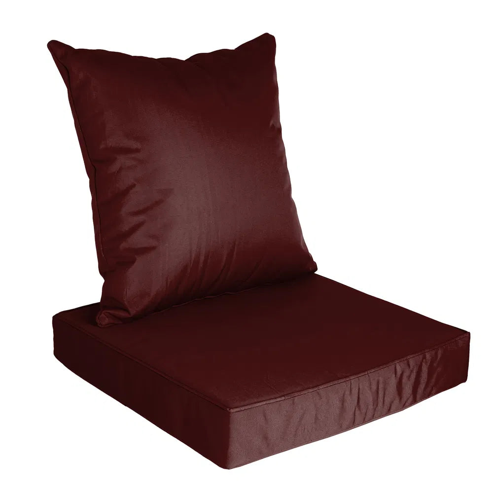 Jujube red outdoor seat cushion and back pillow set