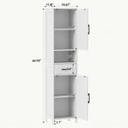 Tall Narrow Storage Cabinet — 2 Barn Doors with Drawer — product image 2