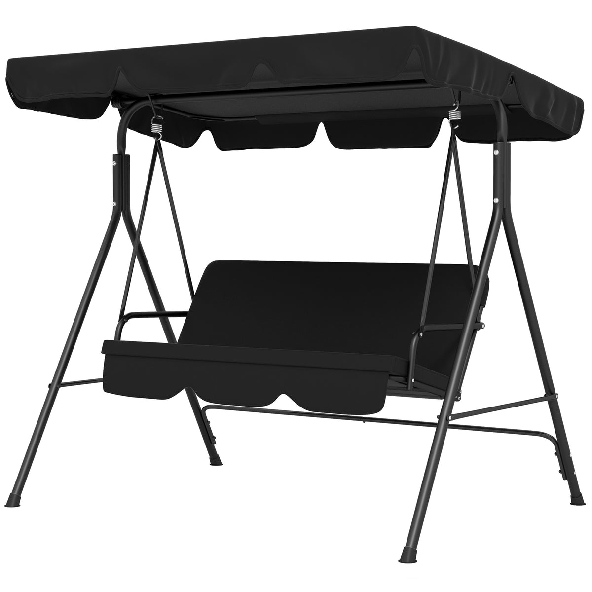 3-Seat Outdoor Patio Swing Chair with Cushion — Steel Frame Stand — product image 1