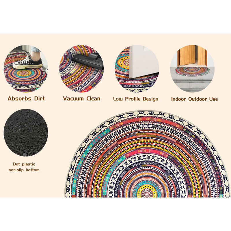 Bohemian Vintage Semi Circular Carpet — Half Round Door Mat — product image 3
