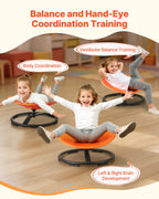 Kids Swivel Chair, 220 Lbs Capacity, Sensory Spinning Chair, Autistic Kids Sensory Toy Seat With Non-Slip Metal Base, Round Shape Toddler Sit & Spin Seat For Coordination Balance Focus, Orange — product image 2
