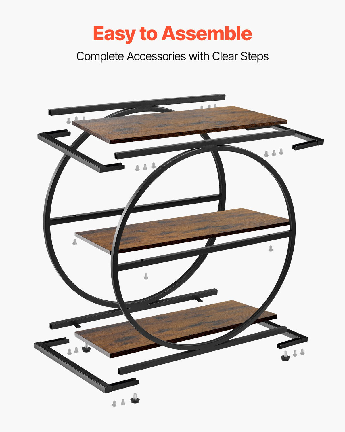 End Table — 3-Tier Narrow Side Table with Open Storage Shelves — product image 1