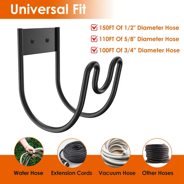 2pack Heavy Duty Garden Hose Holder Stainless Steel Hose Hook Metal Hose Rack Reel — product image 2