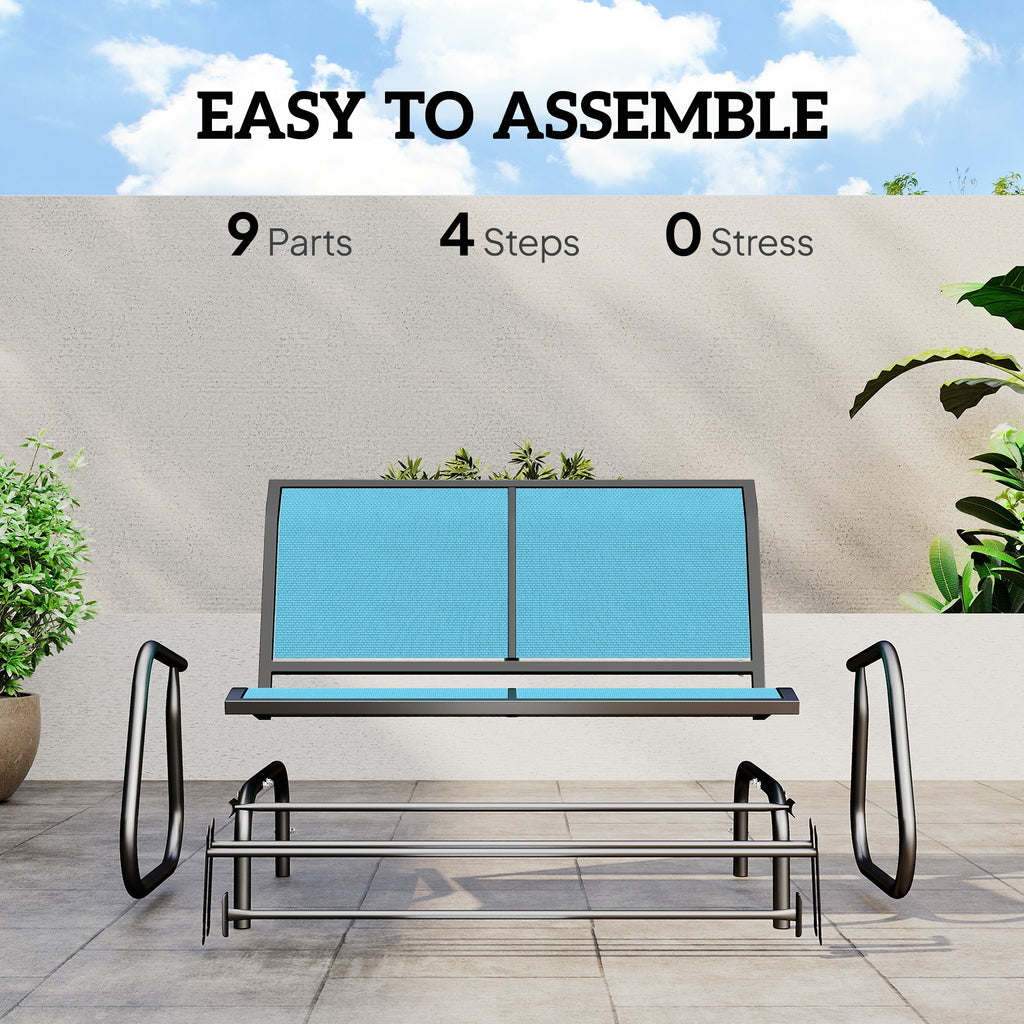 2-Person Outdoor Glider Bench — Blue — product image 2