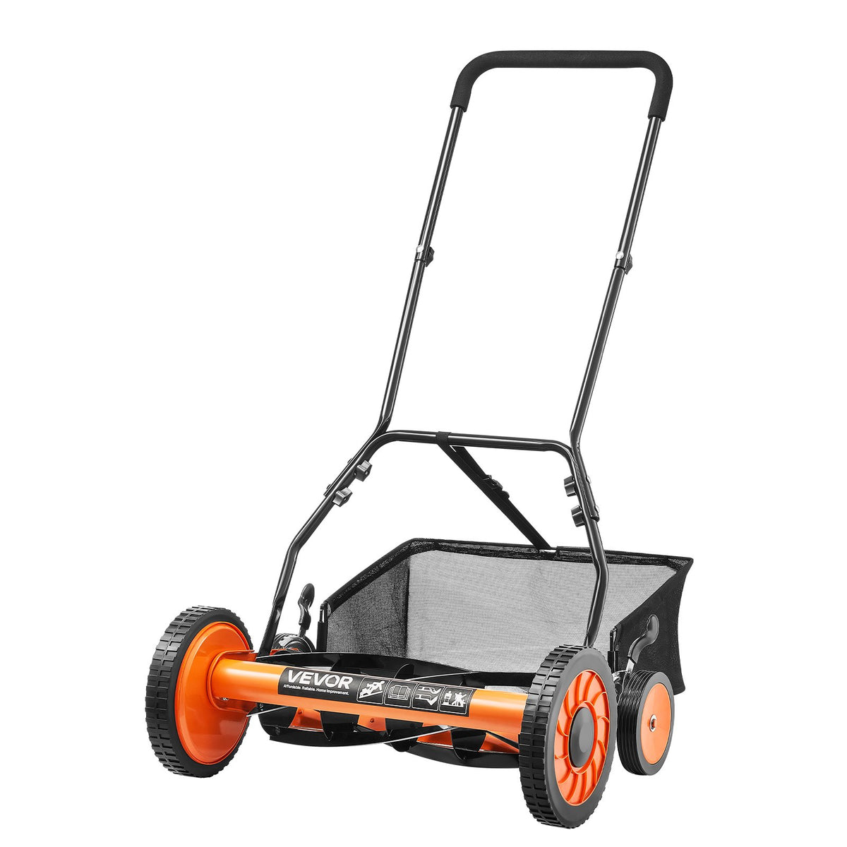 Manual Push Reel Lawn Mower 5-Blade Adjustable Height Grass Catcher 4 Wheels — product image 1