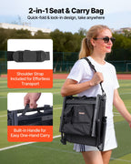 Stadium Seat, Portable Bleacher Seat With Armrest, Back Support And Thick Cushion, Bench Chair For Bleacher Includes Shoulder Strap, Hooks, Cup Holder, Black Football Bleachers Seats, 1PCS — product image 2