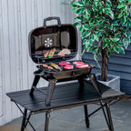 14" Portable Grill, Small Charcoal Grill for Outdoor Cooking, BBQ, Camping, Enamel Coated, Folding Legs, Black — product image 3