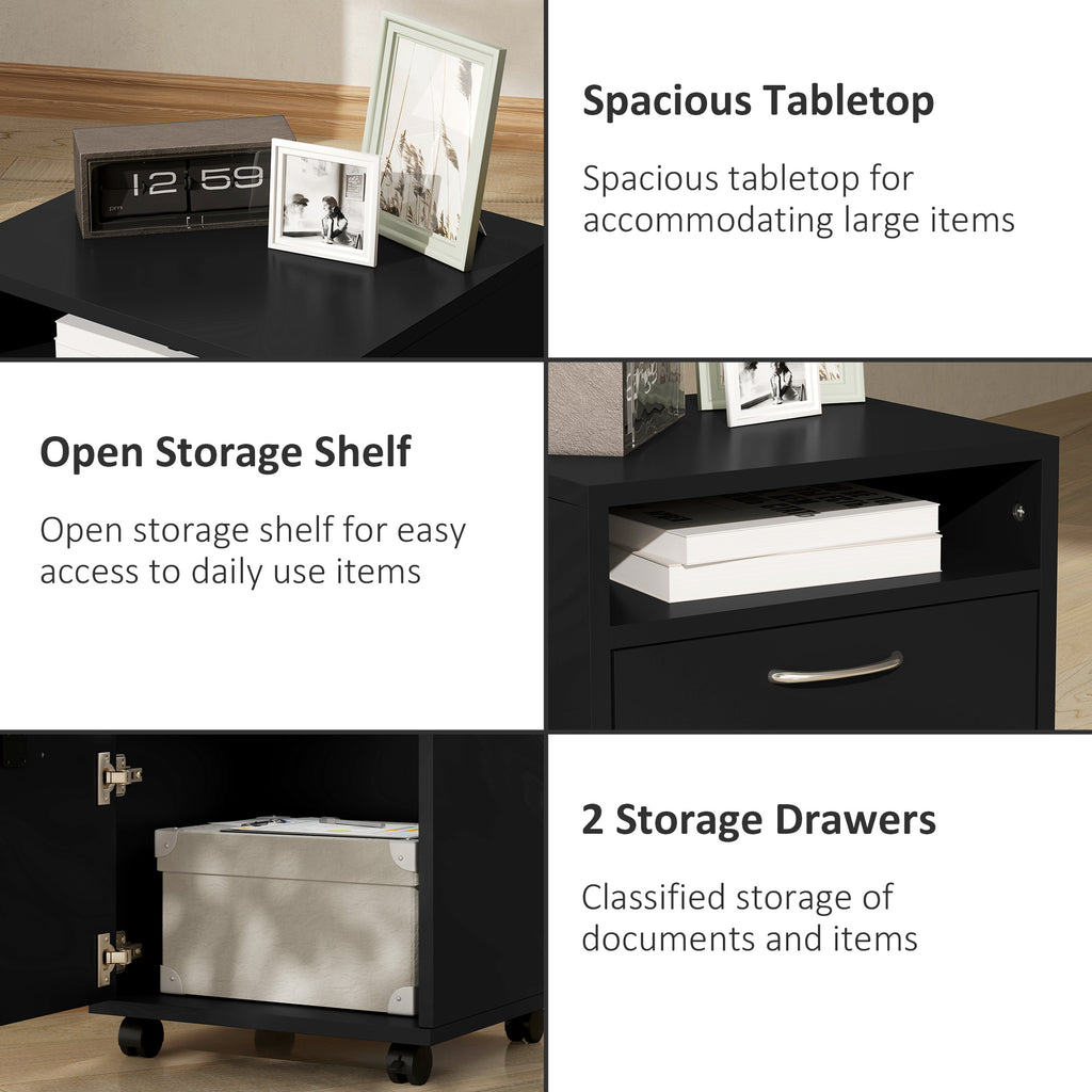 Mobile Storage Cabinet Organizer with Drawer and Cabinet — Printer Stand with Castors — product image 3