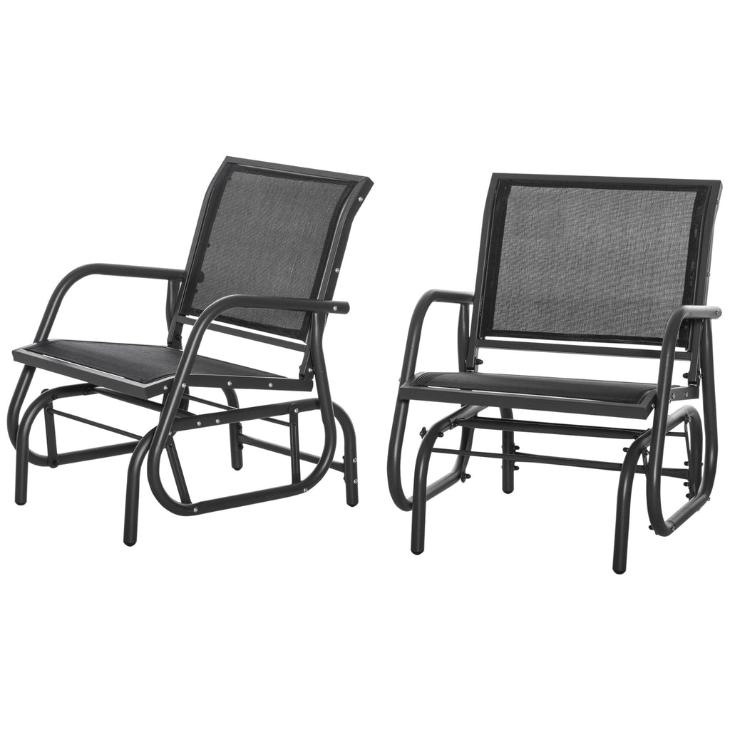 2-Piece Outdoor Glider Swing — Rocking Chair Set with Breathable Mesh Fabric — product image 1