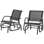 2-Piece Outdoor Glider Swing — Rocking Chair Set with Breathable Mesh Fabric — product image 1