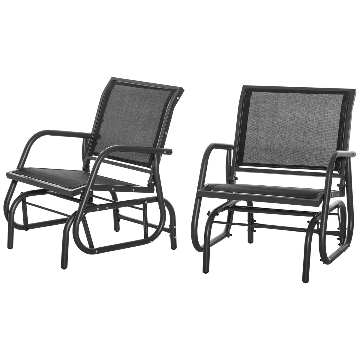 2-Piece Outdoor Glider Swing — Rocking Chair Set with Breathable Mesh Fabric — product image 1