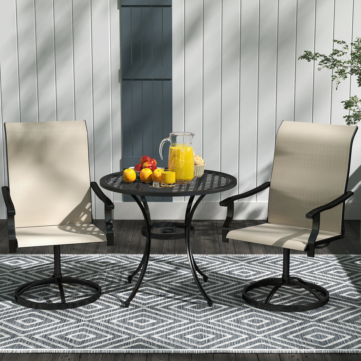 Patio Swivel Chairs Set of 2 — Lawn — product image 3