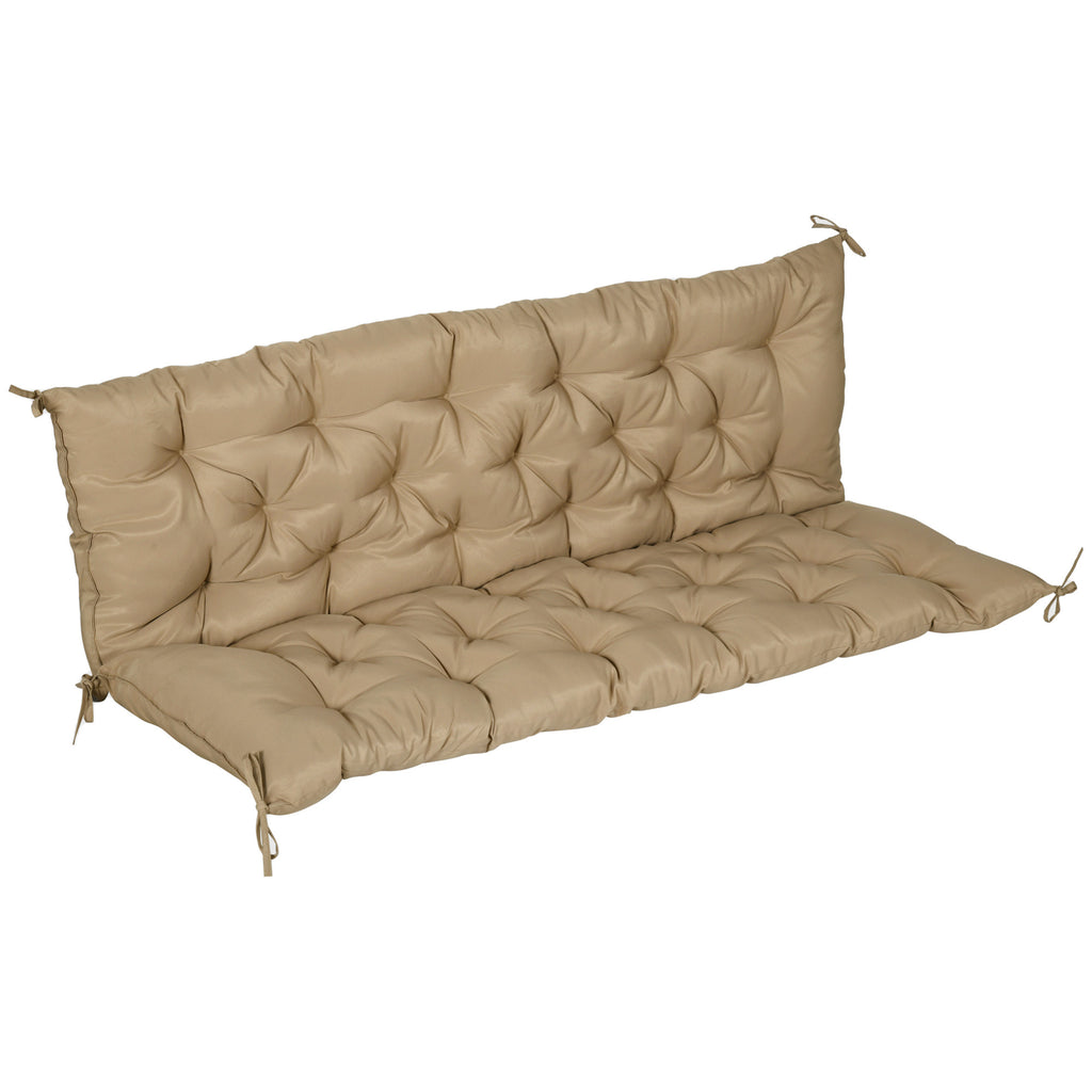 59" x 38" Tufted Bench Cushion for Outdoor Furniture, 3-Seater Replacement for Swing Chair, Patio Sofa/Couch, Khaki — product image 1