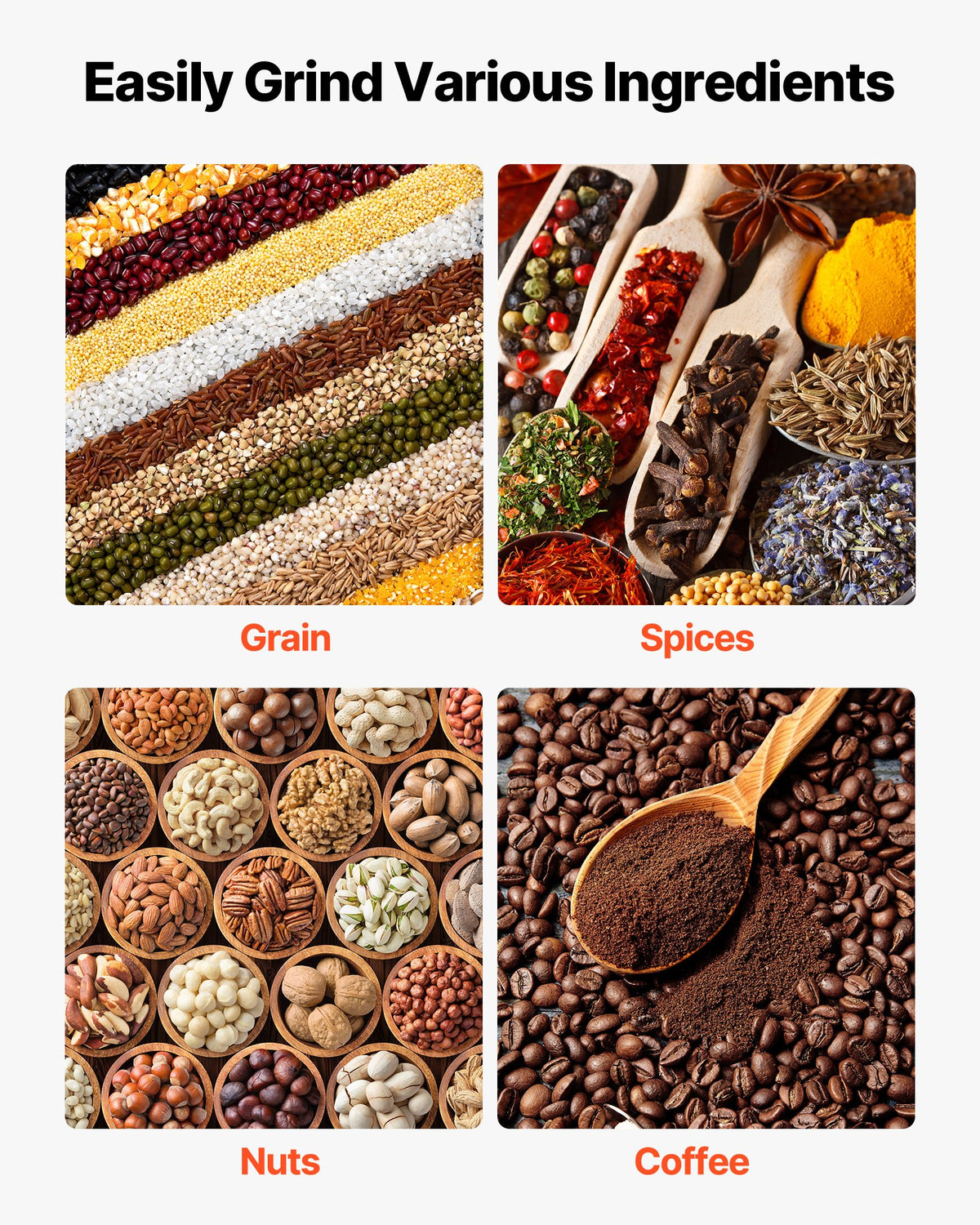 Manual Grain Mill With High Hopper, Hand-Crank Corn Grinder, Heavy Duty Cast Iron Wheat Grinding Mill With Stable Table Clamp & Dust Cover For Grains Spices Coffee Beans Nuts — product image 2