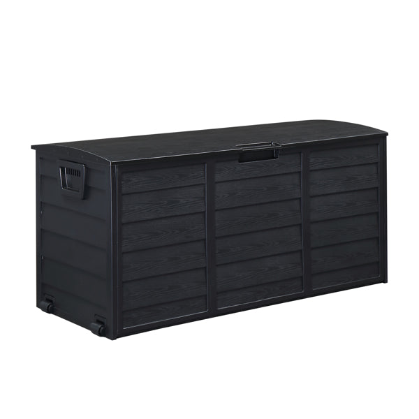 Pure Black Courtyard Storage Box with Two Wheels — product image 1