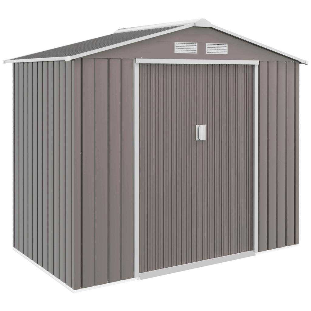 7 X 4 Outdoor Storage Shed — Garden Tool Metal Shed with Foundation Kit — product image 1
