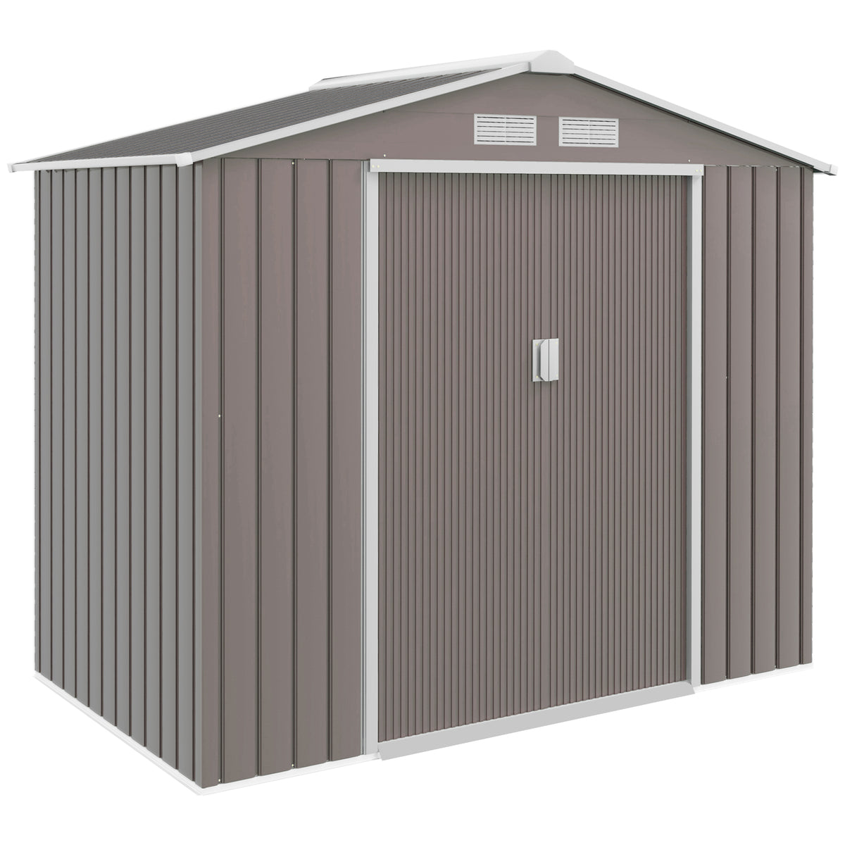 7 X 4 Outdoor Storage Shed — Garden Tool Metal Shed with Foundation Kit — product image 1