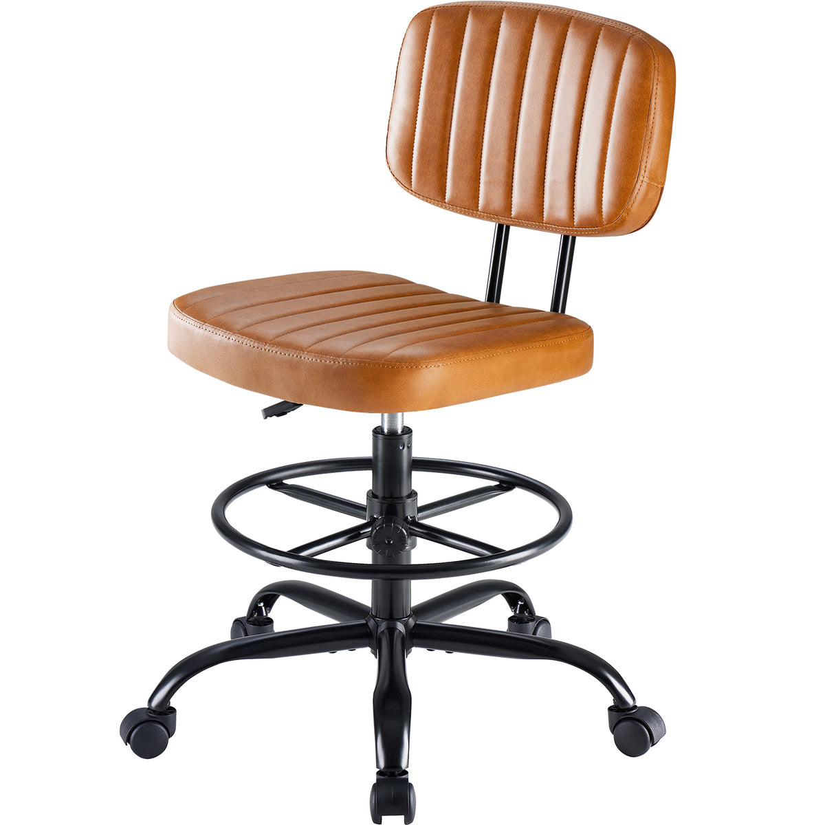 A Small Office Chair With A Low Back Support, A Height-adjustable Work Chair, And Equipped With 360-degree Rotating Wheels — product image 3