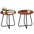 Outdoor Side Table with Imitation Wood Tabletop — Weather Resistant Patio Side Table — product image 2