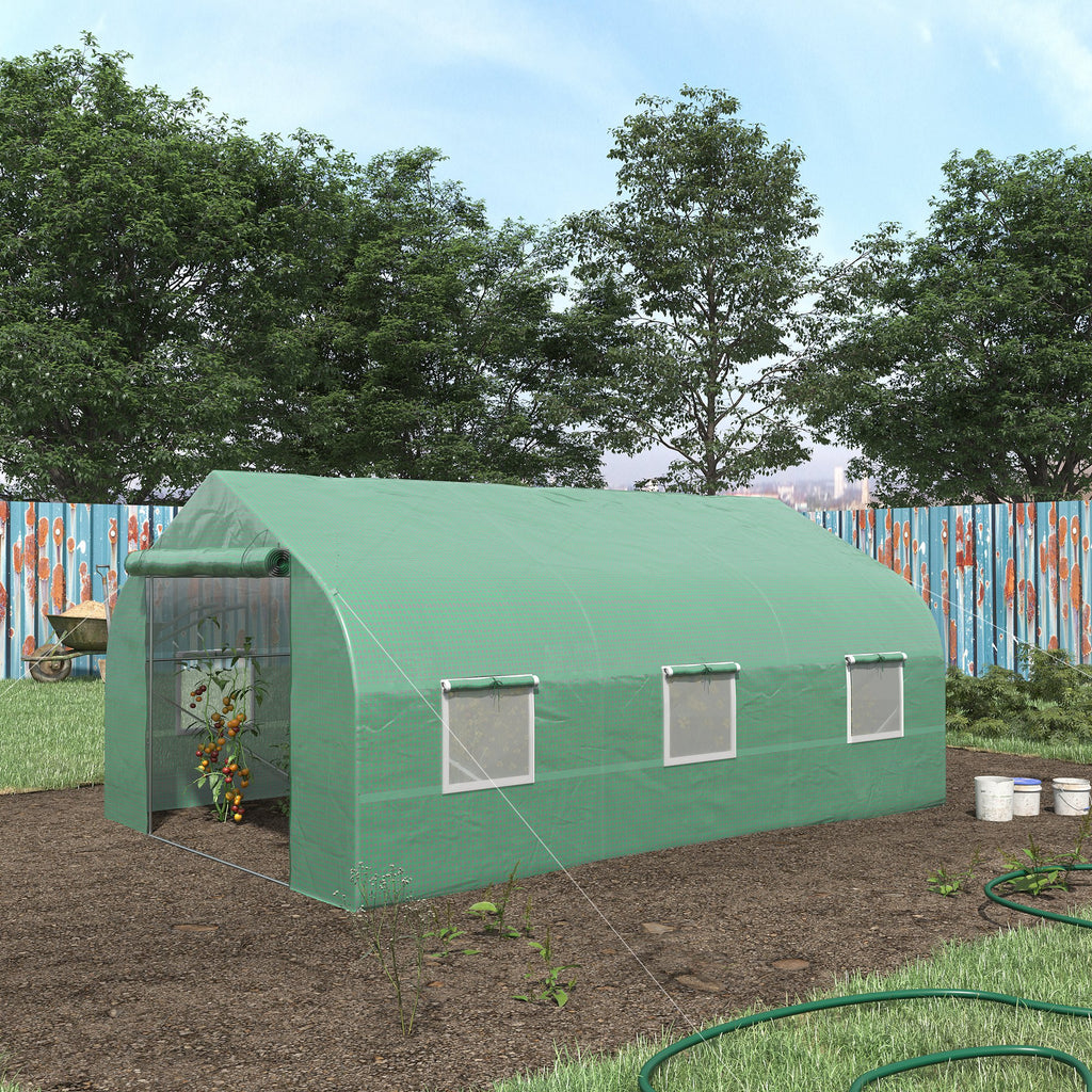 11.5 X 10 X 6.5 Outdoor Portable Walk-in Tunnel Greenhouse with Windows-Deep Green — product image 3