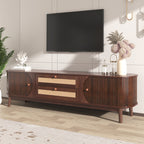 Rattan TV Stand for Tvs Up to 75'' — Modern Farmhouse Media Console — product image 3